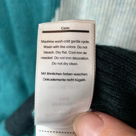 Smartwool Color Block Sweater Size Medium Blue/Green Ribbed Merino Wool Blend - Picture 8 of 9